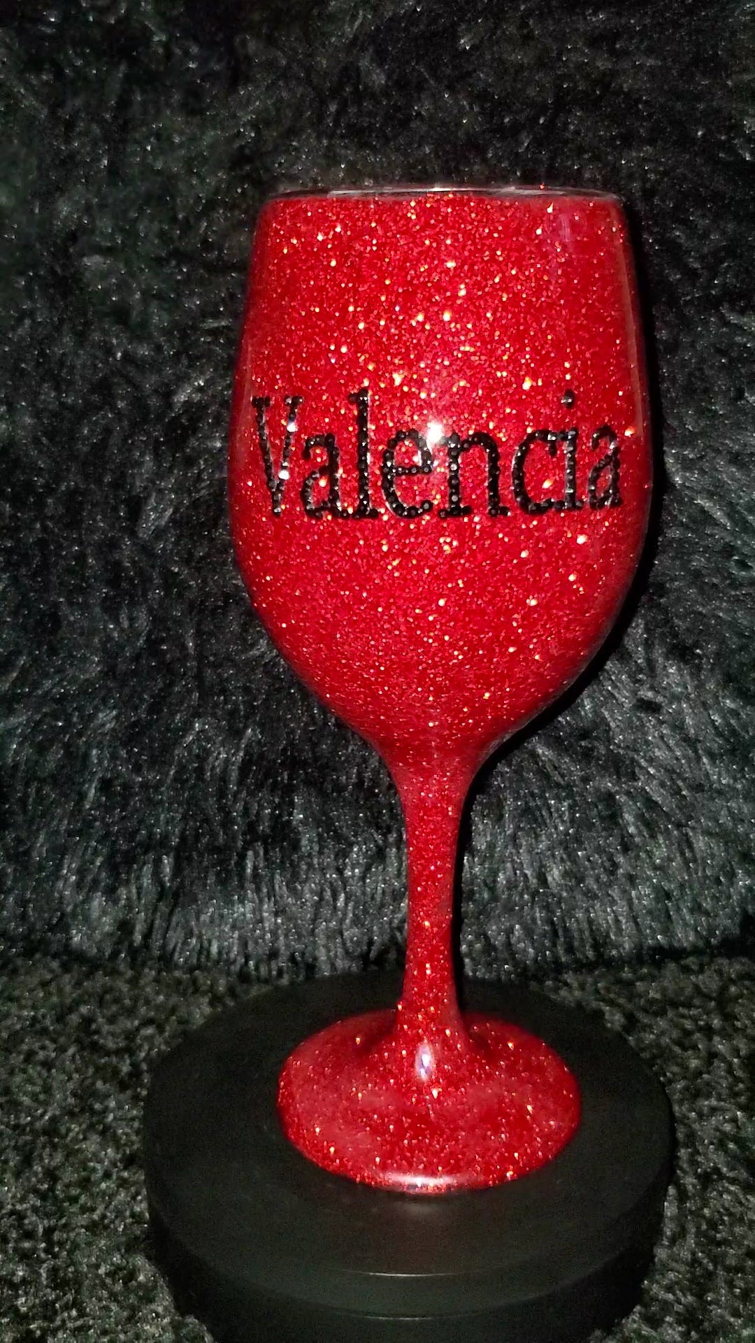 Fully Glittered Wine Glass with A Bling Name