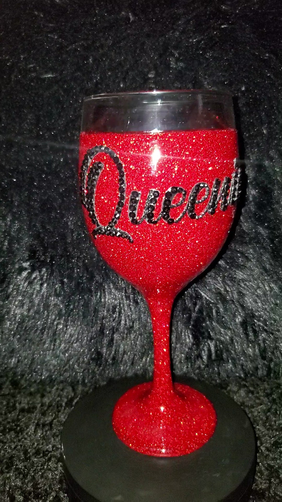 Fully Glittered Wine Glass with A Bling Name