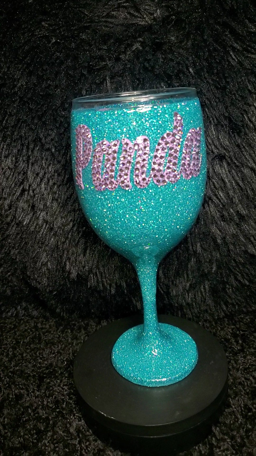 Fully Glittered Wine Glass with A Bling Name