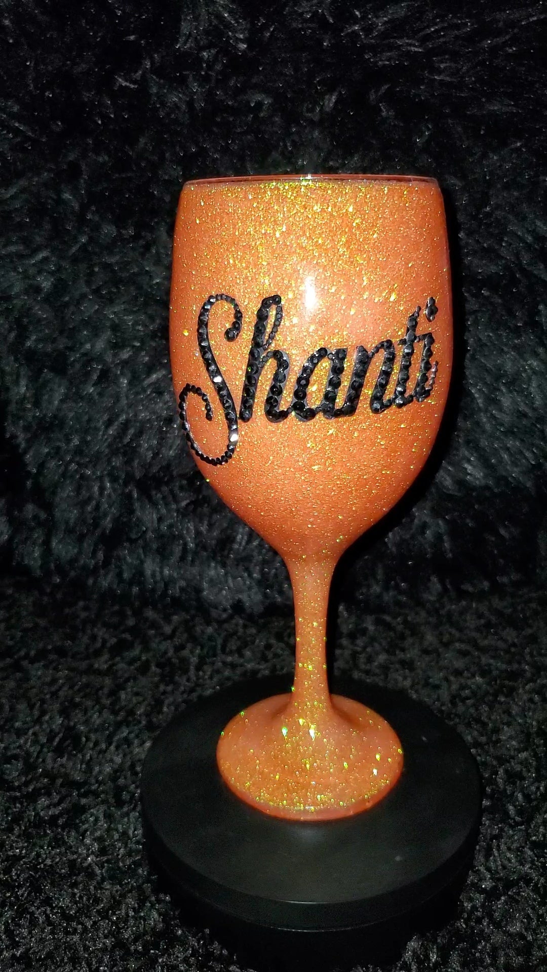 Fully Glittered Wine Glass with A Bling Name